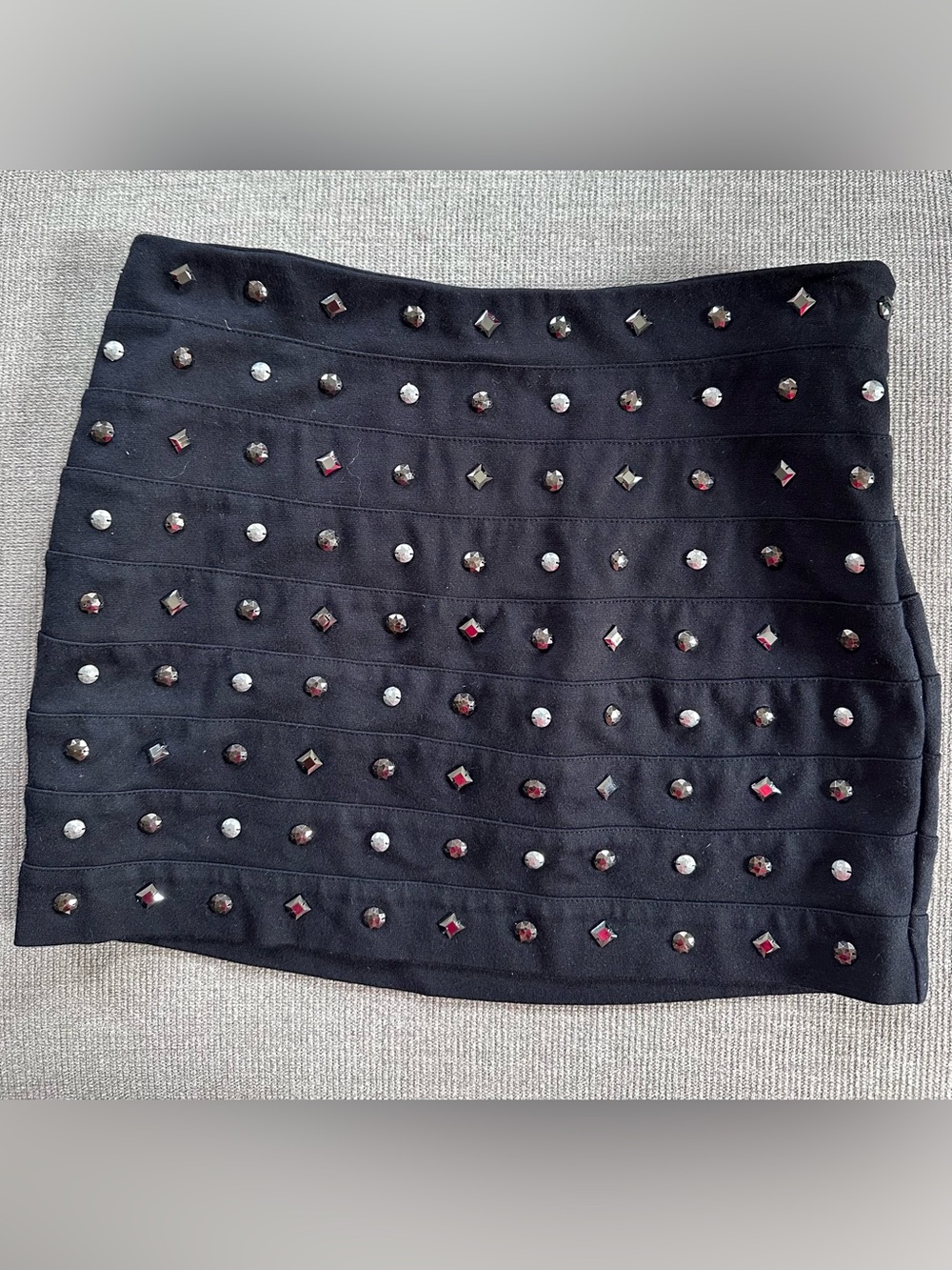 Express Black Studded Mini Skirt